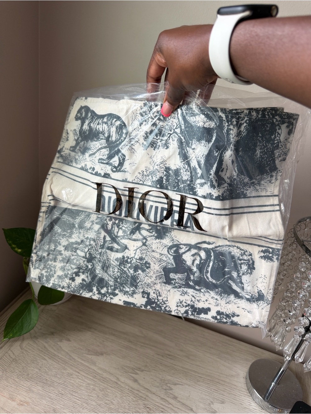 Dior Black on Ivory Dioriviera Toile Safari Logo Scarf